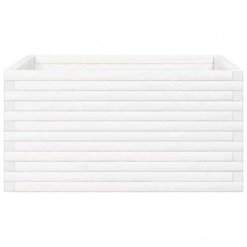 Plantekasse i massivt fyrretræ 90 x 90 x 46 cm - hvid