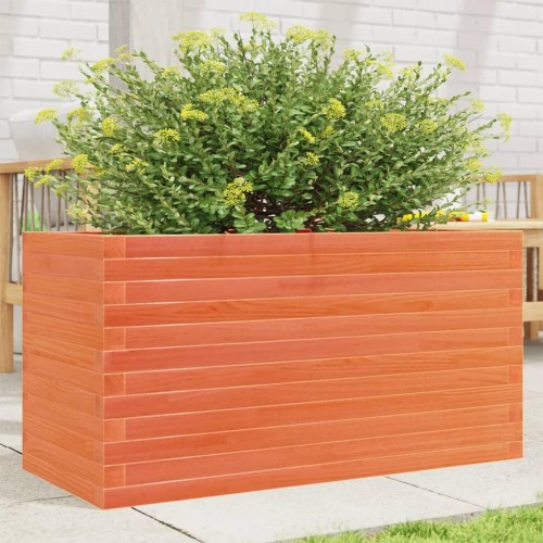 Plantekasse i massivt fyrretræ 90 x 40 x 46 cm - gyldenbrun