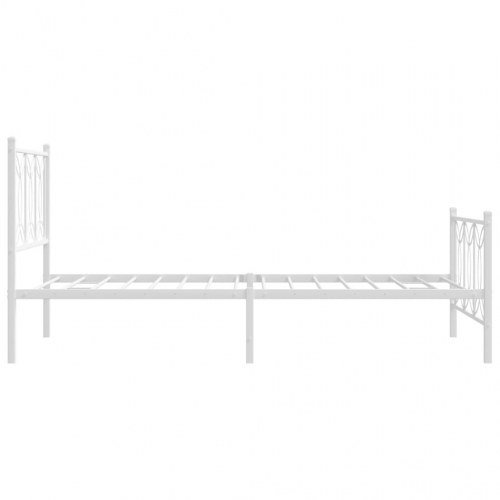 Sengeramme med sengegavl og fodgærde 107x203 cm metal hvid