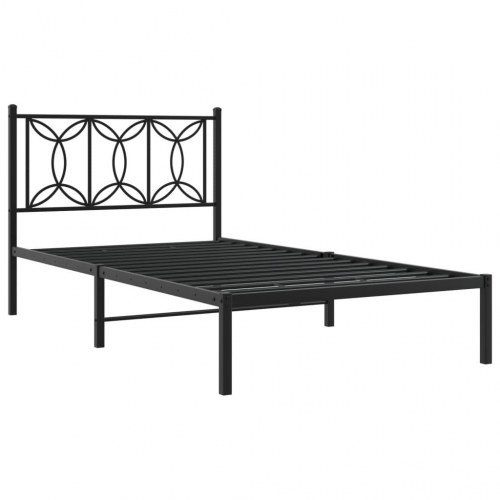 Sengeramme med sengegavl 107 x 203 cm - sort stål