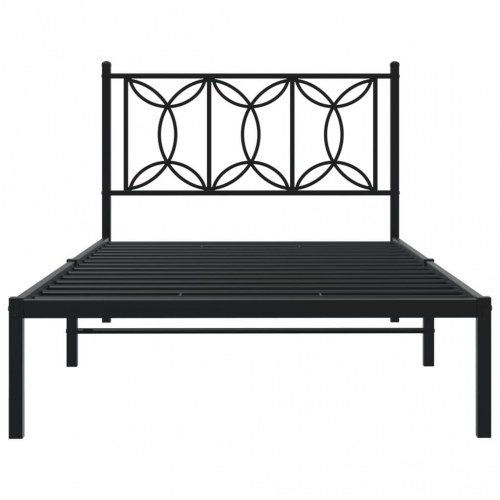 Sengeramme med sengegavl 107 x 203 cm - sort stål