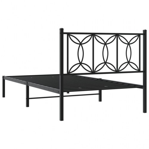 Sengeramme med sengegavl 107 x 203 cm - sort stål