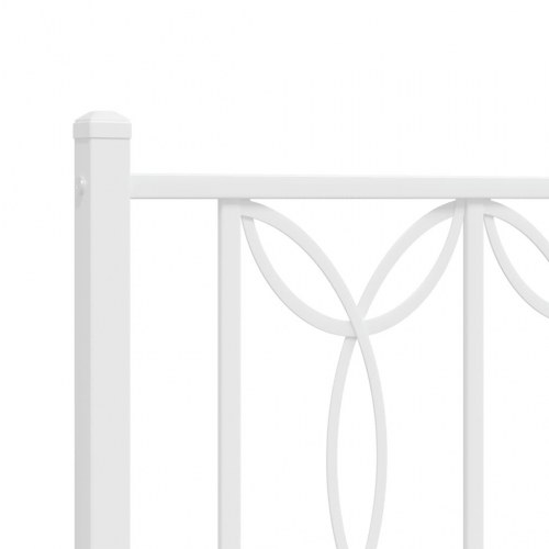 Sengeramme med sengegavl 90x200 cm i metal - hvid