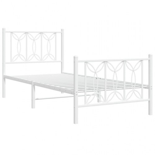 Sengeramme med sengegavl og fodgærde 75 x 190 cm - hvid