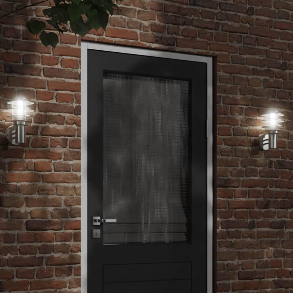 Udendørs Væglampe Med Sensor Rustfrit Stål Farvet Sølv - 1 / Nej