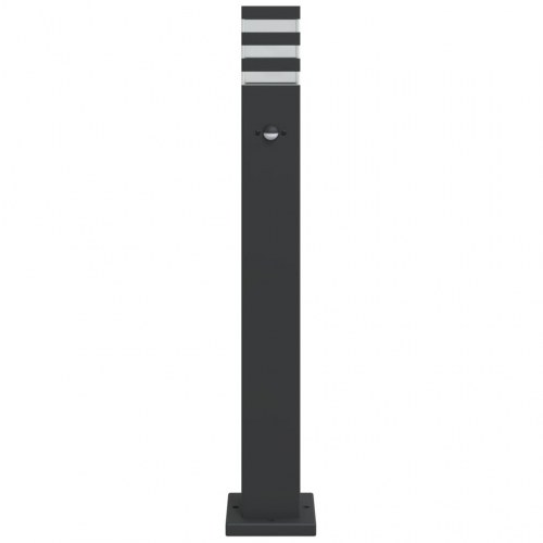 Udendørs gulvlampe med sensor 80 cm aluminium sort