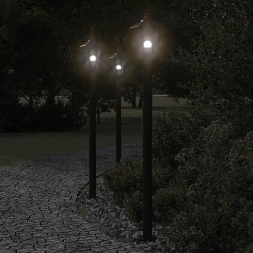 Udendørs standerlampe 120 cm rustfrit stål sort