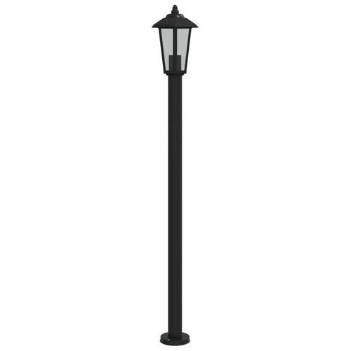 Udendørs standerlampe 120 cm rustfrit stål sort