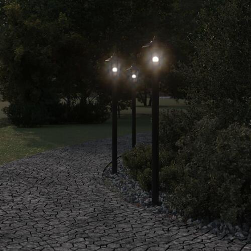 Udendørs standerlampe 120 cm rustfrit stål sort