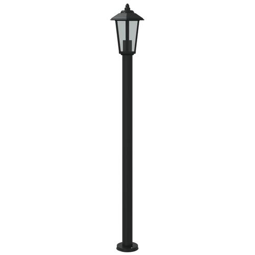 Udendørs standerlampe 120 cm rustfrit stål sort