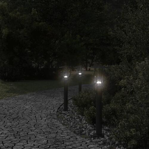 Udendørs standerlampe 60 cm rustfrit stål sort
