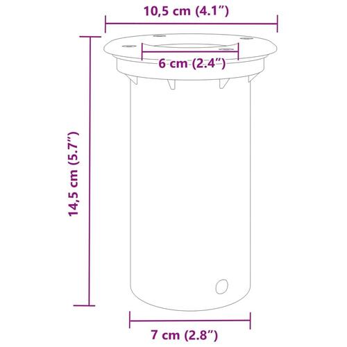 Nedgravningsspot 10,5x10,5 cm rund trykstøbt aluminium sort