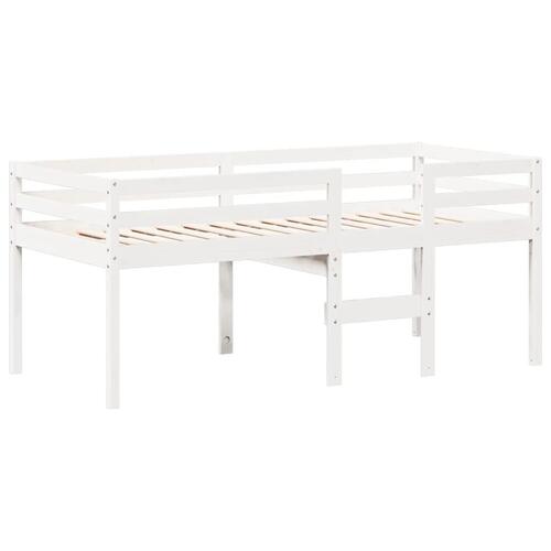 Høj husseng 75x190 cm massivt fyrretræ hvid