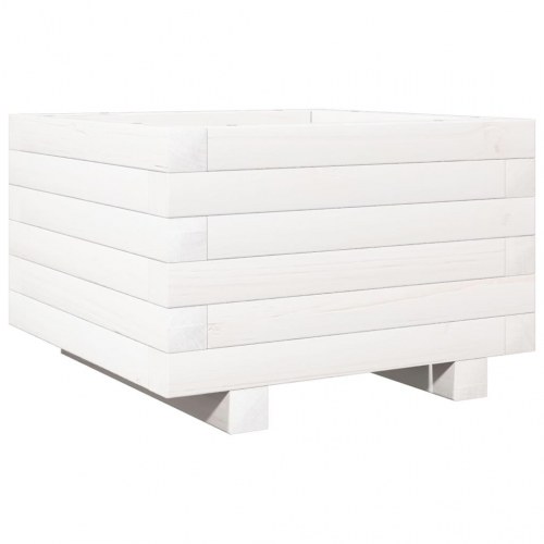Plantekasse i massivt fyrretræ 40 x 40 x 26,5 cm - hvid