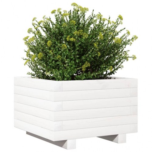 Plantekasse i massivt fyrretræ 40 x 40 x 26,5 cm - hvid