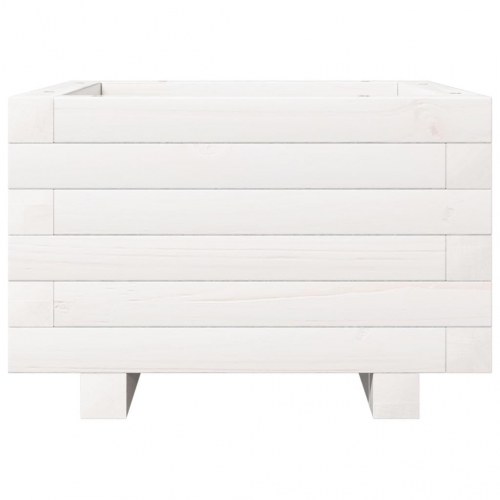 Plantekasse i massivt fyrretræ 40 x 40 x 26,5 cm - hvid