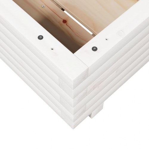Plantekasse i massivt fyrretræ 40 x 40 x 26,5 cm - hvid