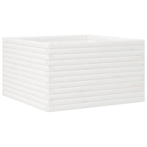 Plantekasse 80x80x45,5 cm massivt fyrretræ hvid