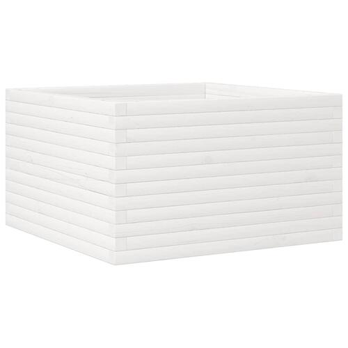 Plantekasse 80x80x45,5 cm massivt fyrretræ hvid