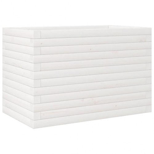 Plantekasse i massivt fyrretræ 70 x 40 x 45,5 cm - hvid