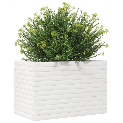 Plantekasse i massivt fyrretræ 70 x 40 x 45,5 cm - hvid