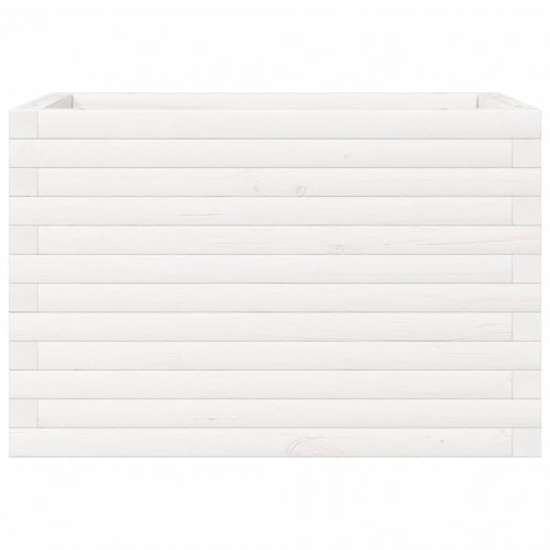 Plantekasse i massivt fyrretræ 70 x 40 x 45,5 cm - hvid