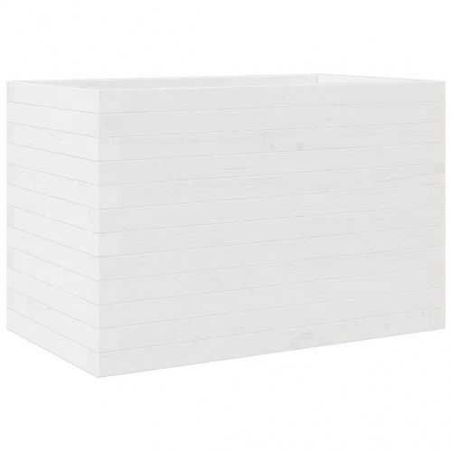Plantekasse i massivt fyrretræ 70 x 40 x 45,5 cm - hvid