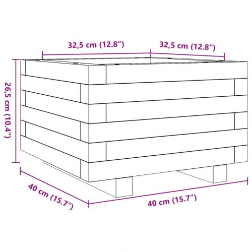 Plantekasse 40 x 40 x 26,5 cm i massivt douglasgran
