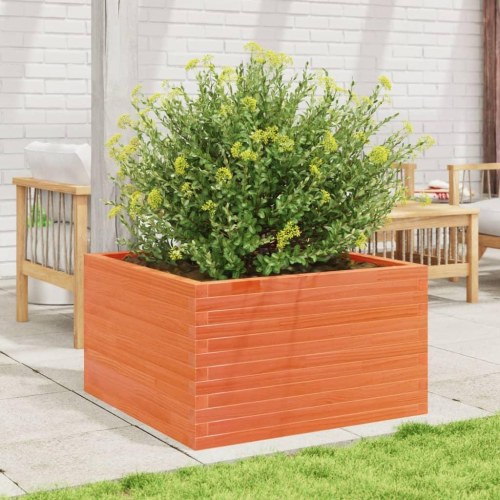 Plantekasse 80 x 80 x 45,5 cm i massivt fyrretræ - gyldenbrun