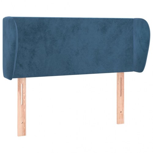 Sengegavl med kanter i fløjl 83 x 23 x 78/88 cm - mørkeblå