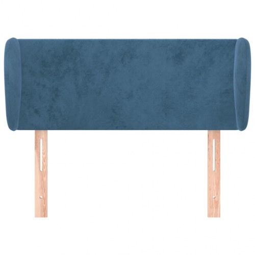 Sengegavl med kanter i fløjl 83 x 23 x 78/88 cm - mørkeblå