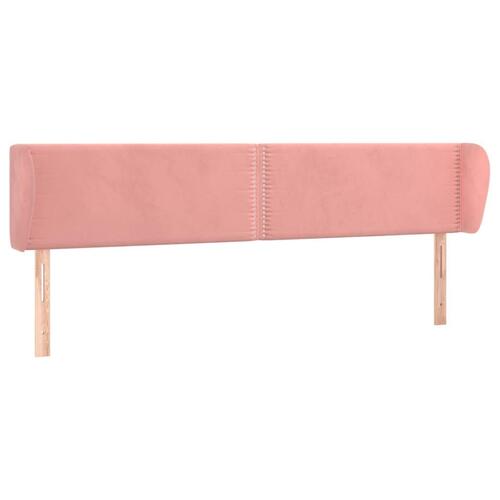 Sengegavl med kanter 183x23x78/88 cm fløjl lyserød