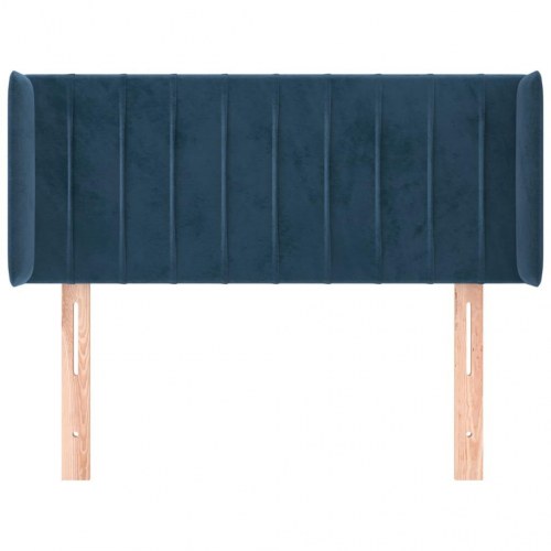 Sengegavl med kanter 103 x 16 x 78/88 cm fløjl mørkeblå