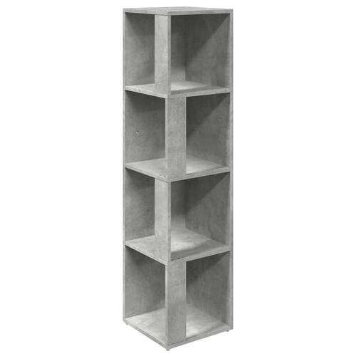 Hjørnereol 33x33x132 cm spånplade betongrå