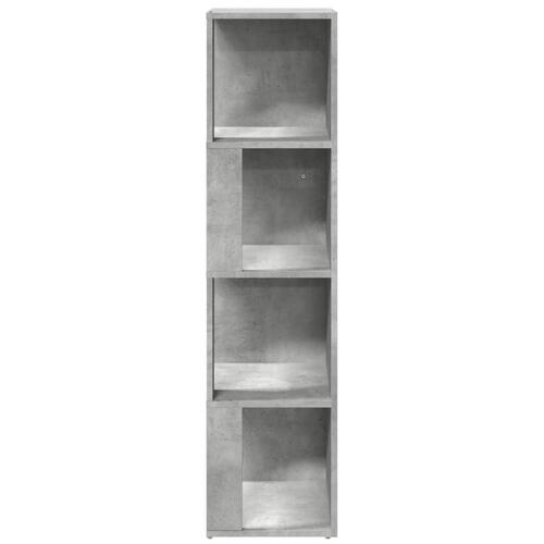 Hjørnereol 33x33x132 cm spånplade betongrå