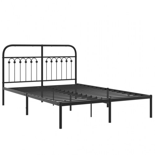 Sengeramme med sengegavl 140 x 190 cm - sort