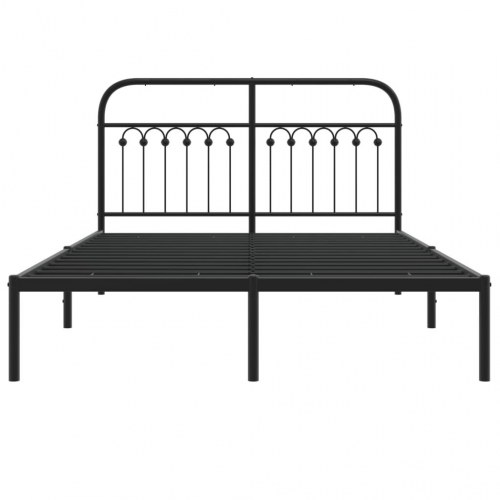 Sengeramme med sengegavl 140 x 190 cm - sort