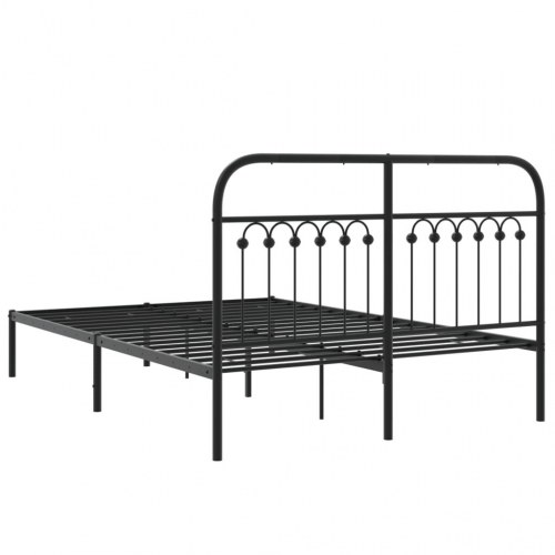 Sengeramme med sengegavl 140 x 190 cm - sort