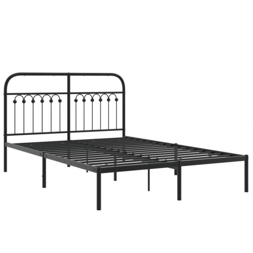 Sengeramme med sengegavl 135 x 190 cm - sort