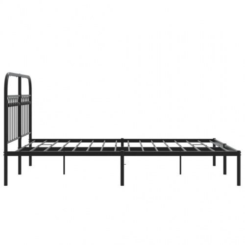 Sengeramme med sengegavl 135 x 190 cm - sort