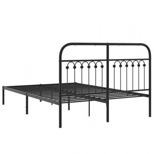 Sengeramme med sengegavl 135 x 190 cm - sort