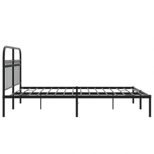 Sengeramme med sengegavl 150 x 200 cm - metal, sort
