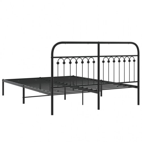 Sengeramme med sengegavl 150 x 200 cm - metal, sort