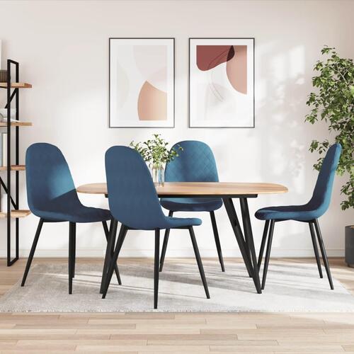 Spisebordsstole 4 stk. velour blå