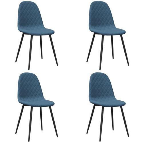 Spisebordsstole 4 stk. velour blå