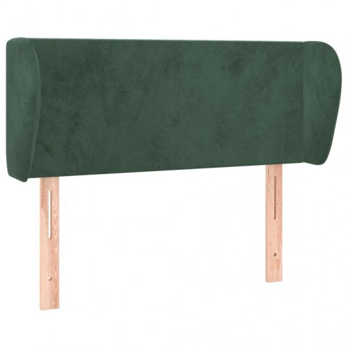 Sengegavl med kanter i fløjl 93 x 23 x 78/88 cm - mørkegrøn