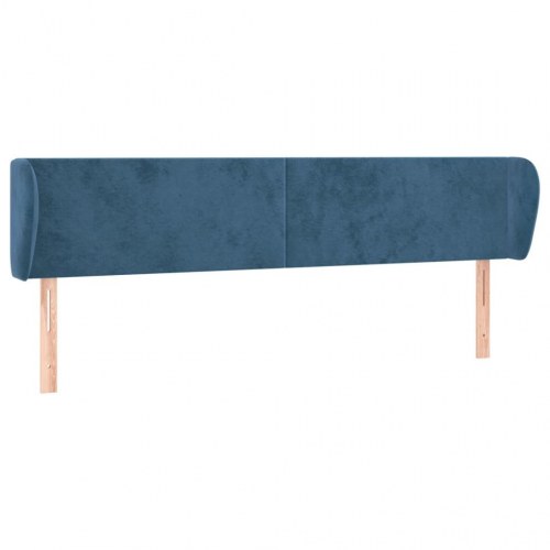Sengegavl med kanter 163 x 23 x 78/88 cm - mørkeblå