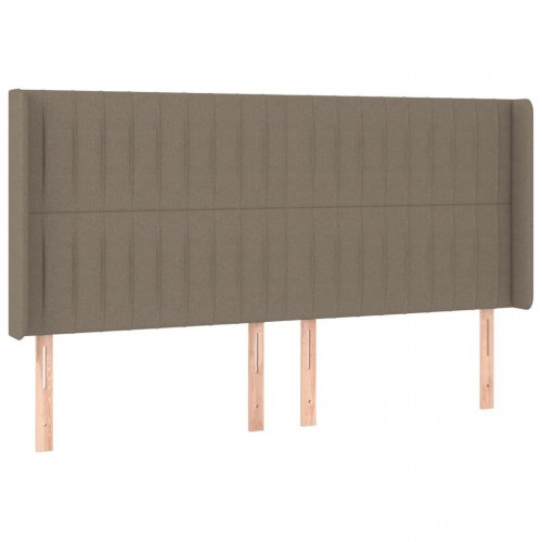 Kontinentalseng med LED-lys 200x200 cm - stof gråbrun