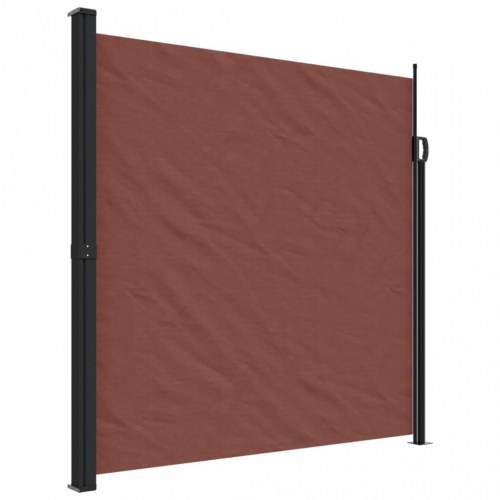 Sidemarkise 200 × 500 cm - sammenrullelig, brun