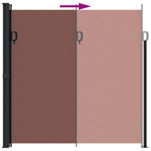 Sidemarkise 200 × 500 cm - sammenrullelig, brun